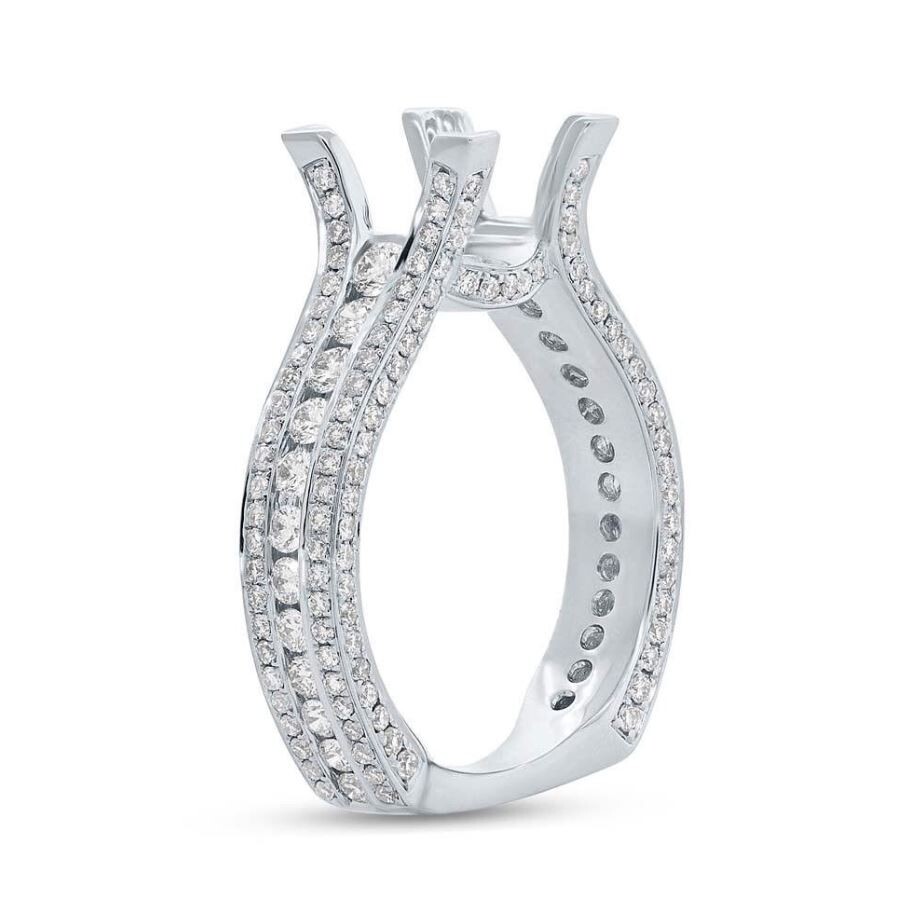 18K White Gold Semi Mount Diamond Ring Setting Mounting Engagement Natural