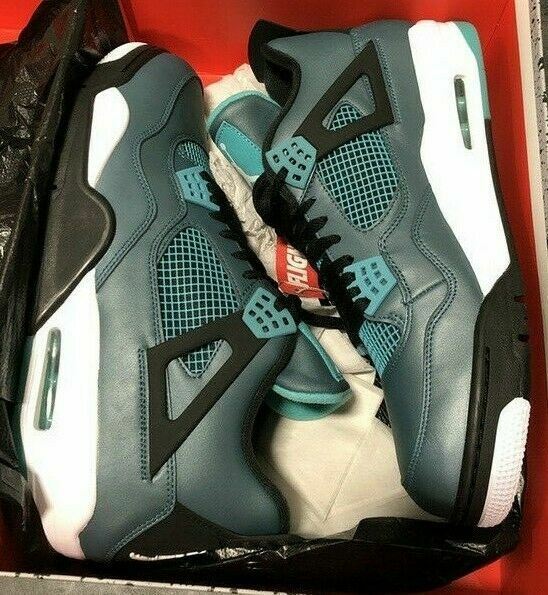 NEW GENUINE Nike Air Jordan IV 4 RETRO TEAL Green Men's Shoes SIZE