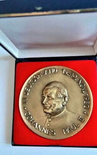 Johannes Paul II. 1980 in Deutschland große Medallie aus Bronce