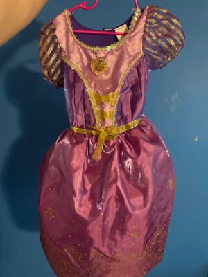 rapunzel dress girls Disney princess purple gold hoop puffy dress up 5/6 T  | eBay
