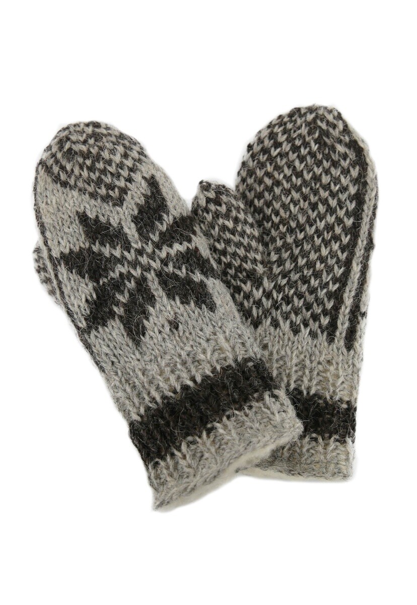 Hollert Guantes Manoplas Bernie Tejido a Mano Forrado Lana Estrella Antracita