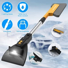 3 in 1 Snow Shovel Brush Ice Scraper Removal Tools Extendable with LED Lights