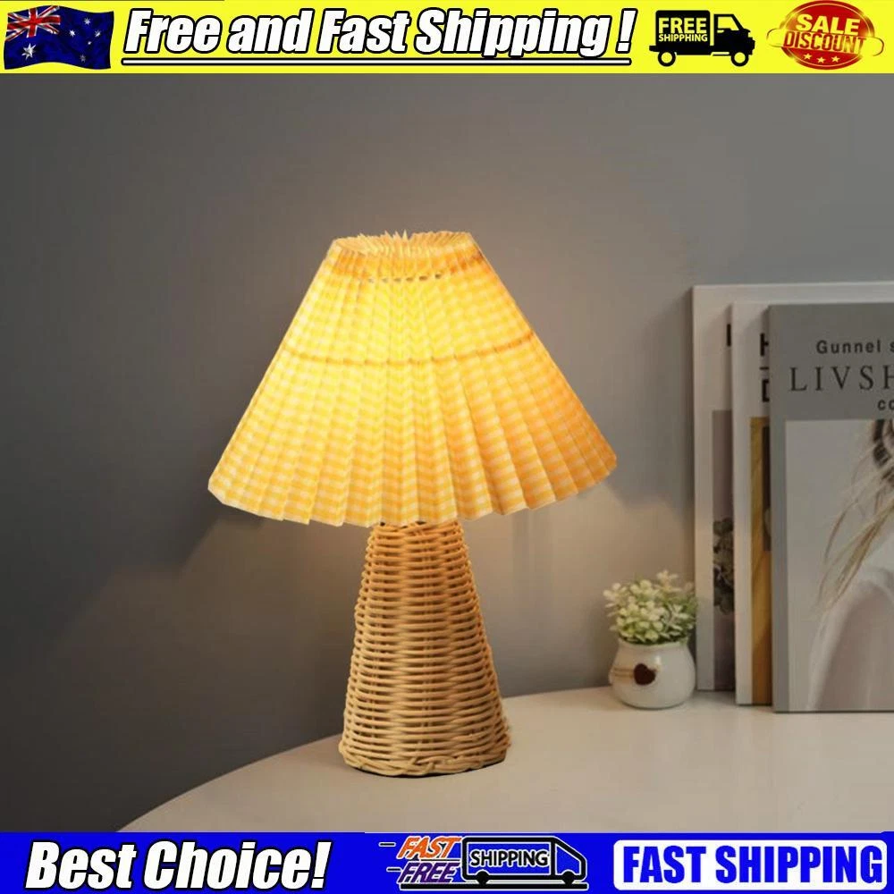 Nordic Bedside Lamp LED Pleated Aesthetic Lights for Bedroom