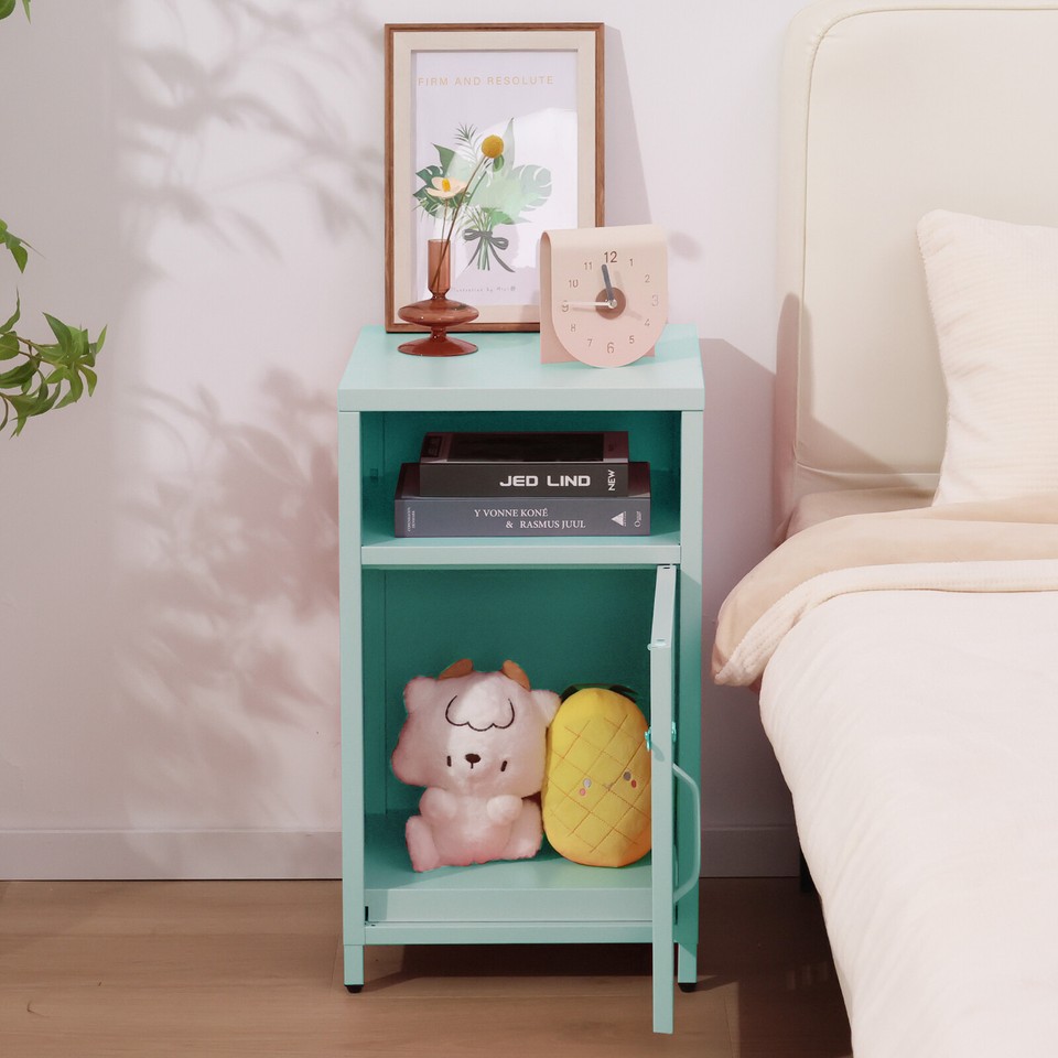 Night Table Lockable End Table Coffee Table Metal Locker Bedside ...