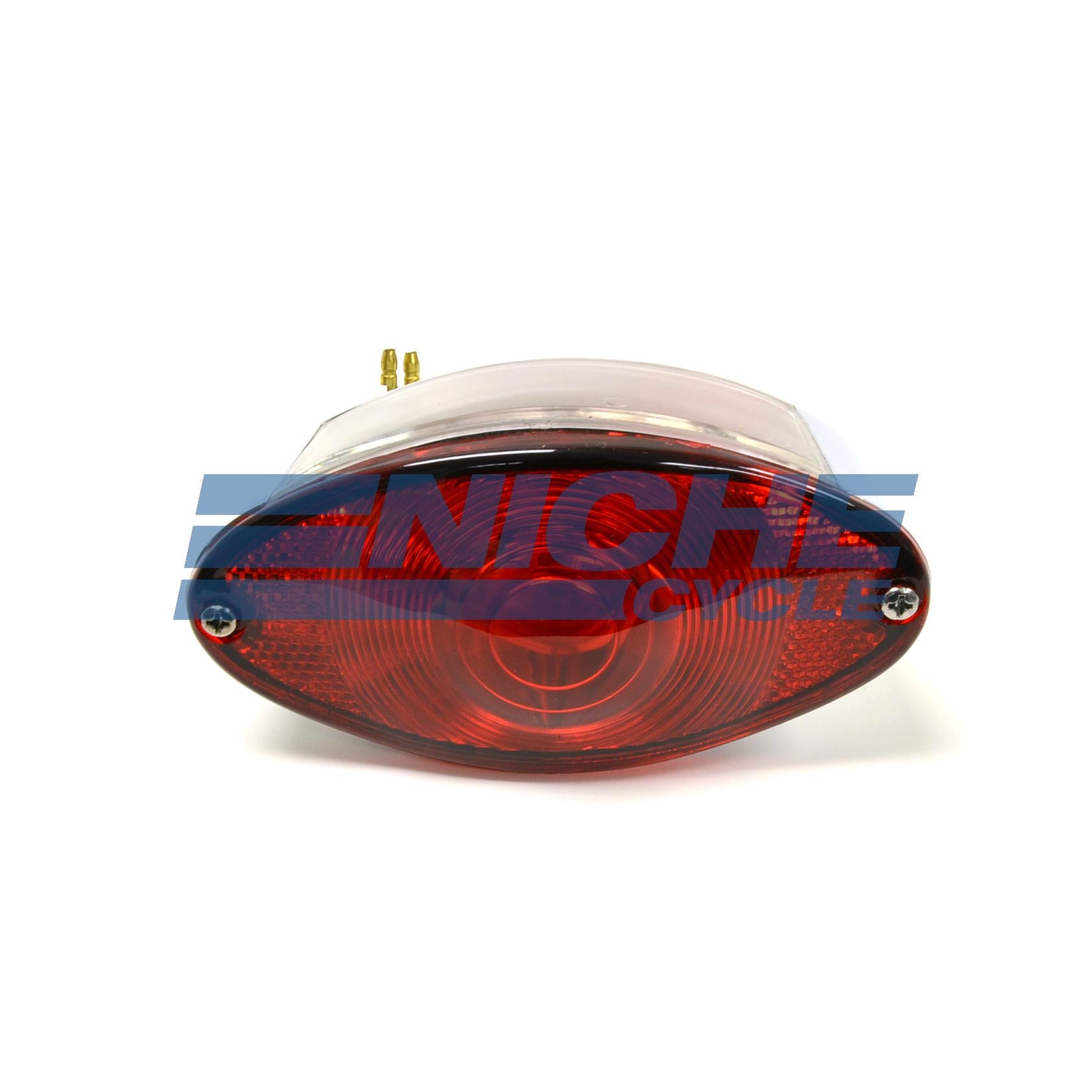 Chrome Cat Eye Tail Light 12 volt Motorcycle Harley Chopper Cafe  