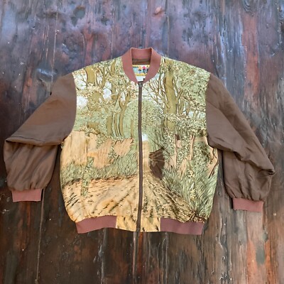 Vintage Atlantic Beach 100% Silk Bomber Jacket Sz 1X Equestrian 