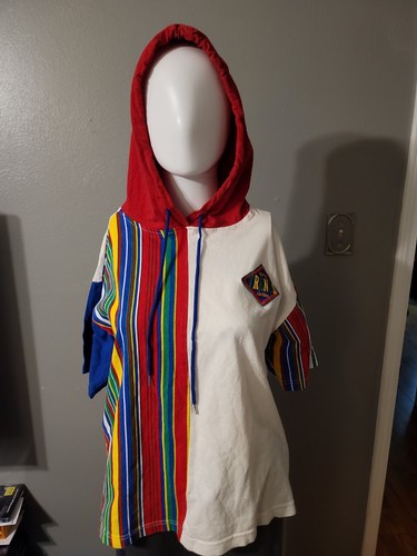 Hip Hop TRENDS Clothing Multicolor Short Sleeve Hoodie Vintage Size M READ