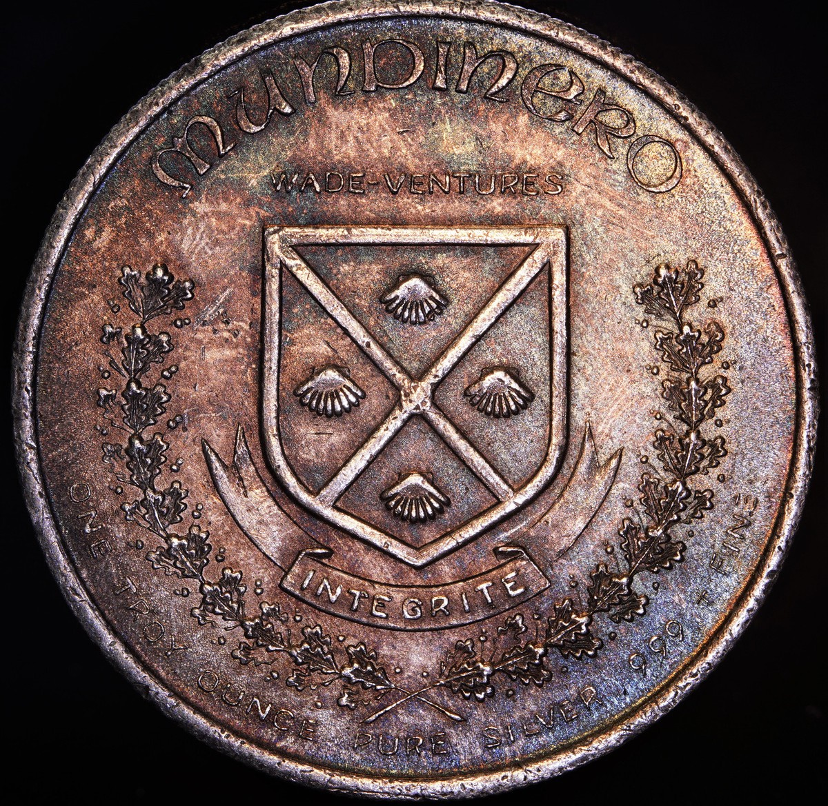 1973 Mundinero Wade-Ventures Integrite World Trade 1oz 999 Silver