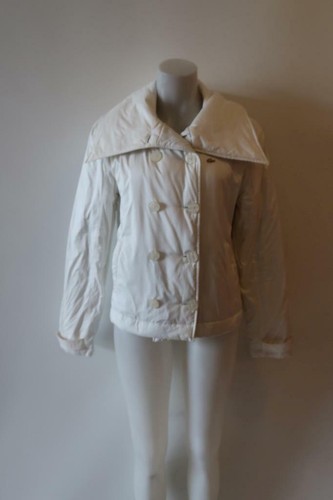 WOMENS LACOSTE WHITE BUTTON PUFFER 