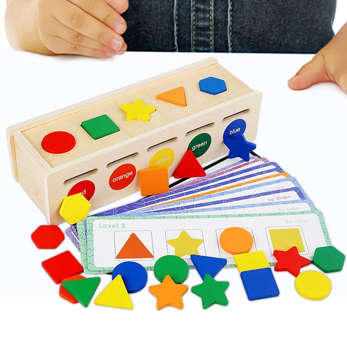 Wooden Shape Color Sorting Toy Montessori Toys for Boys Girls