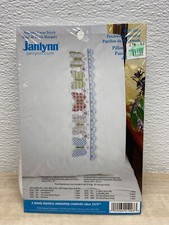 Janlynn Patchwork Butterfly 2 Pillow Cases Cross Stitch 20x30" New