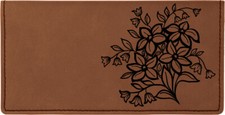 Spring Flowers Laser Engraved Leatherette Checkbook Cover