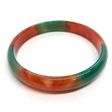 RED GREEN AGATE BANGLE BRACELET RED GREEN LUCKY ASIAN