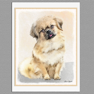 6 Tibetan Spaniel Dog Blank Art Note Greeting Cards