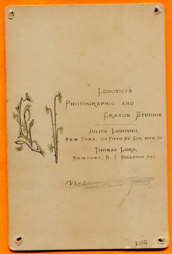 New York, NY, Portrait of a Young Woman, by Ludovici, circa 1880s Backstamp - Picture 2 of 3