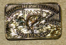 BASS Anglers Sportsman Society Belt Buckle - Dated 1988 - New, Mint