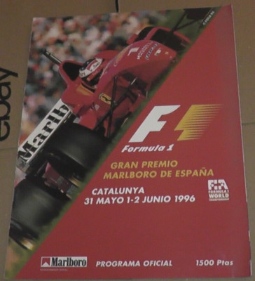 1996 F1 PROGRAM CATALUNYA SPAIN FORMULA 1 GRAN PREMIO MARLBORO DE ESPANA FERRARI