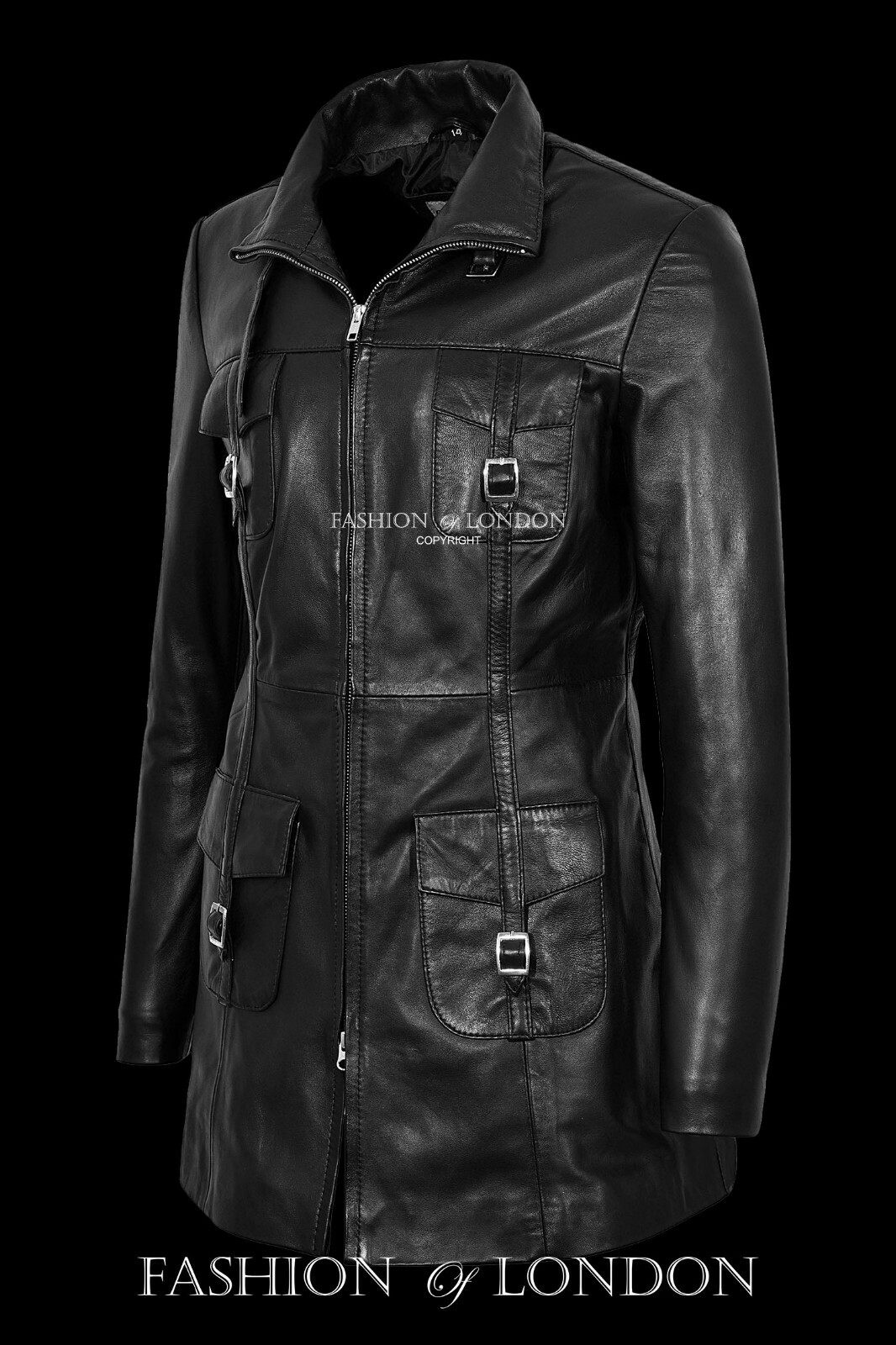 ALTRA Cappotto giacca mezza lunghezza pelle di agnello retrò elegante donna 'PAMELA' 1310