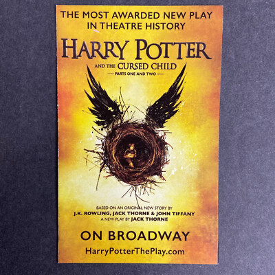 Harry Potter & Cursed Child Promo Ad Flyer Handbill Pocket New York Broadway 