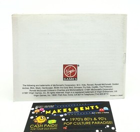 M.C Kids (Mcdonald's) - Nintendo NES - Original Instruction Manual Only