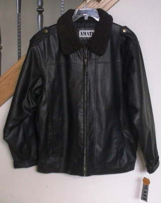 Amati Faux Leather Jacket Men's L | eBay