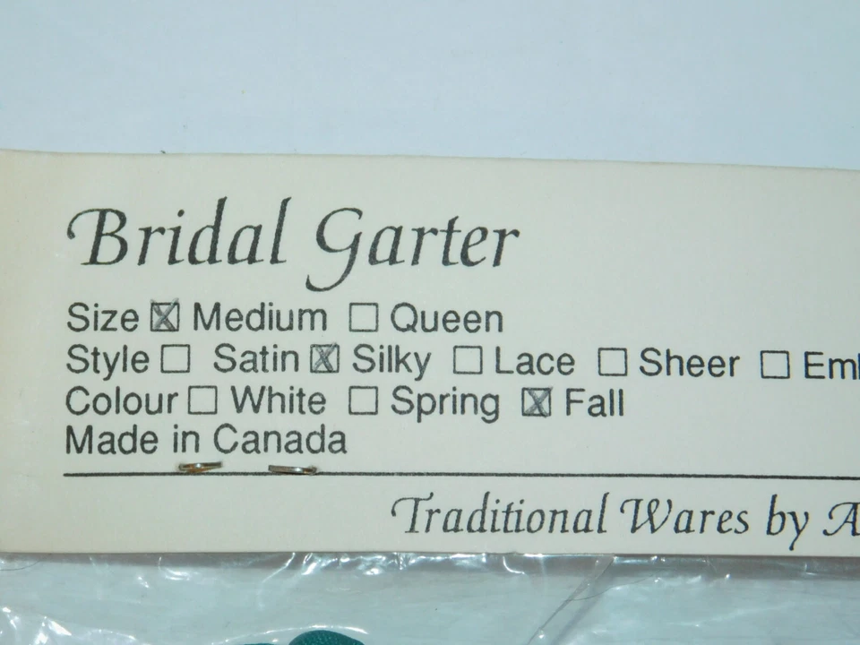 Liguero nupcial vintage hecho a mano verde con encaje blanco satinado flores azules talla M nuevo Foto 3 de 3