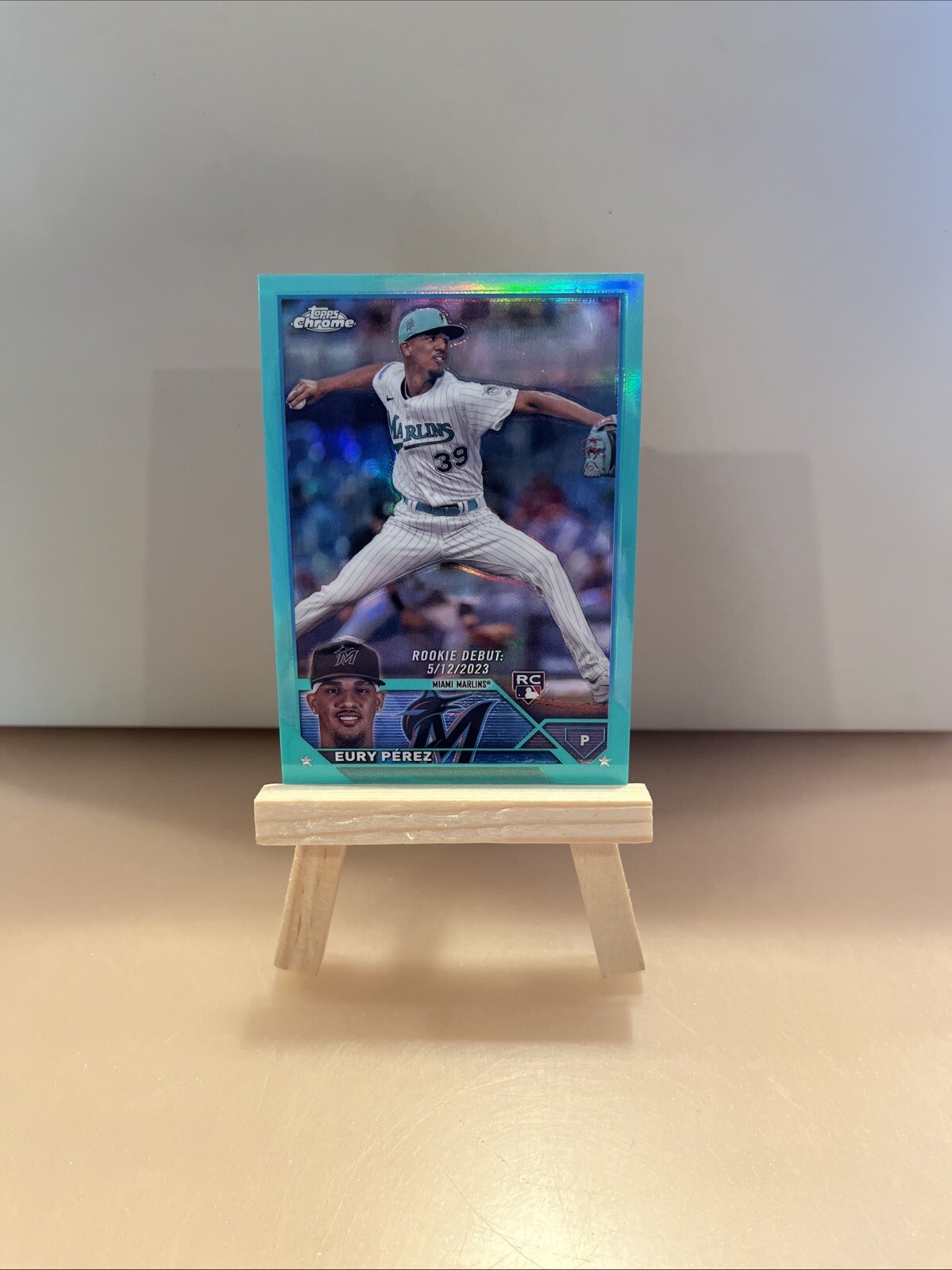 2023 Topps Chrome Update RC Eury Perez Aqua Refractor139/199 Marlins color match