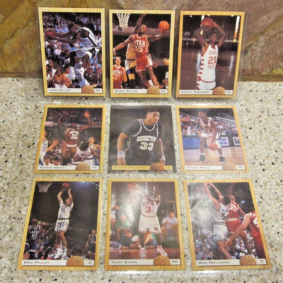 1993 Classic Draft Picks Basketball  Collector's Sheet 9 Cards 1-7