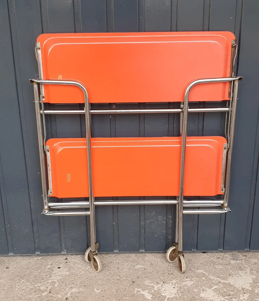 Desserte pliante à roulettes Vintage 70's - Photo 3/4