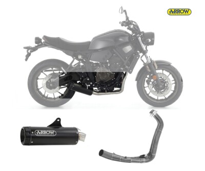 Komplett Auspuff Arrow Rebel Dark Alu Endcap All N Yamaha Xsr 700 2021 > 2023