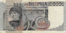 Billete Italia 10.000 Liras 3.11.1982 Serie QC - D Circulado MPCZ