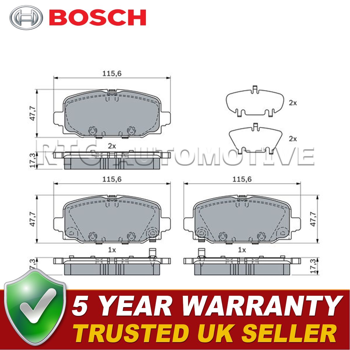 Bosch Rear Brake Pads for 2017-2024 Jeep Compass 68353597AA K68353597AA-image