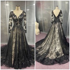 Plus Size Wedding Dresses V-neck Long Sleeves Tulle Appliques A Line Bridal Gown