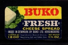 Danish Advertising Label - Buko Fresh Cheese Spread
