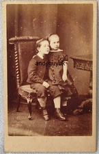 CDV ALFRED HARMAN PECKHAM LONDON CHILDREN ARM AROUND EACH OTHER ANTIQUE PHOTO