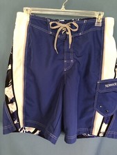 Speedo Envoltura Cargo Board Shorts Mesh Lined Large Blue Swim Trunks Pockets