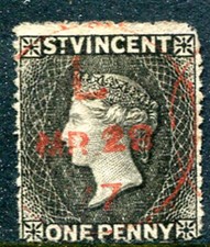 ST. VINCENT: (10039) LAYOU ?L? red POSTMARK/CANCEL QV 1877