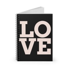 LOVE Black Spiral Notebook - Ruled Line