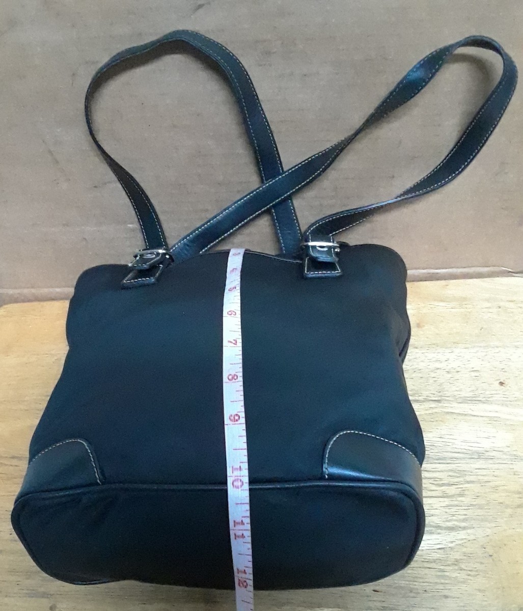 COACH ハンドバッグ　ブラック　本革 Coach Black Microfiber Leather Trim Handbag 4487 | eBay