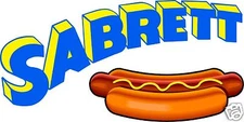 Sabrett Hot Dogs Concession Decal 14" Hotdog Restaurant Food Truck Vinyl Menu 
