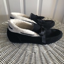 Vionic Women's Haven Shirley Slipper Ladies Faux Shearling Ankle Slippers Black