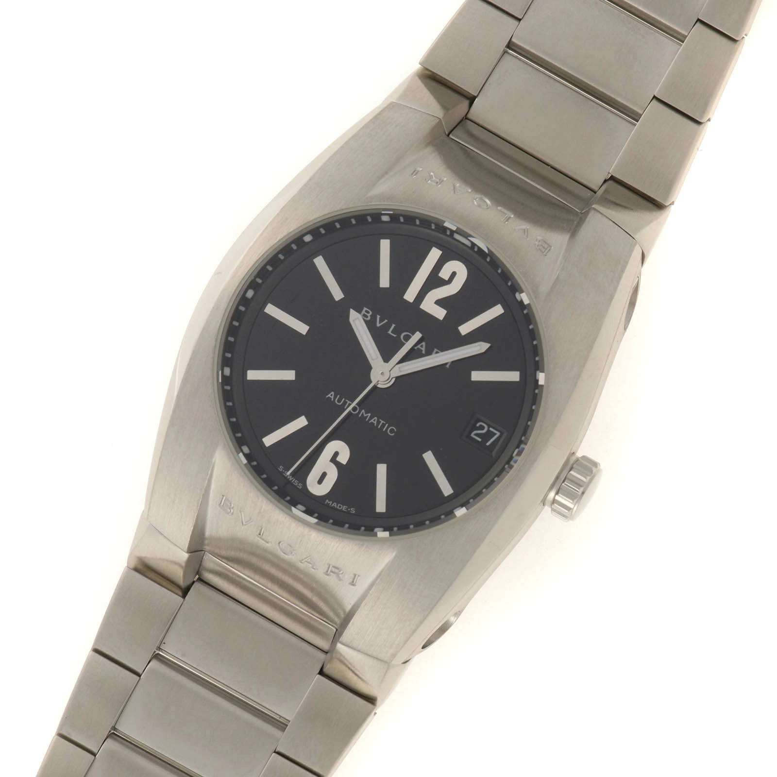 Bvlgari Ergon EG35S Stainless Steel 35.5mm Black Dial… - Gem