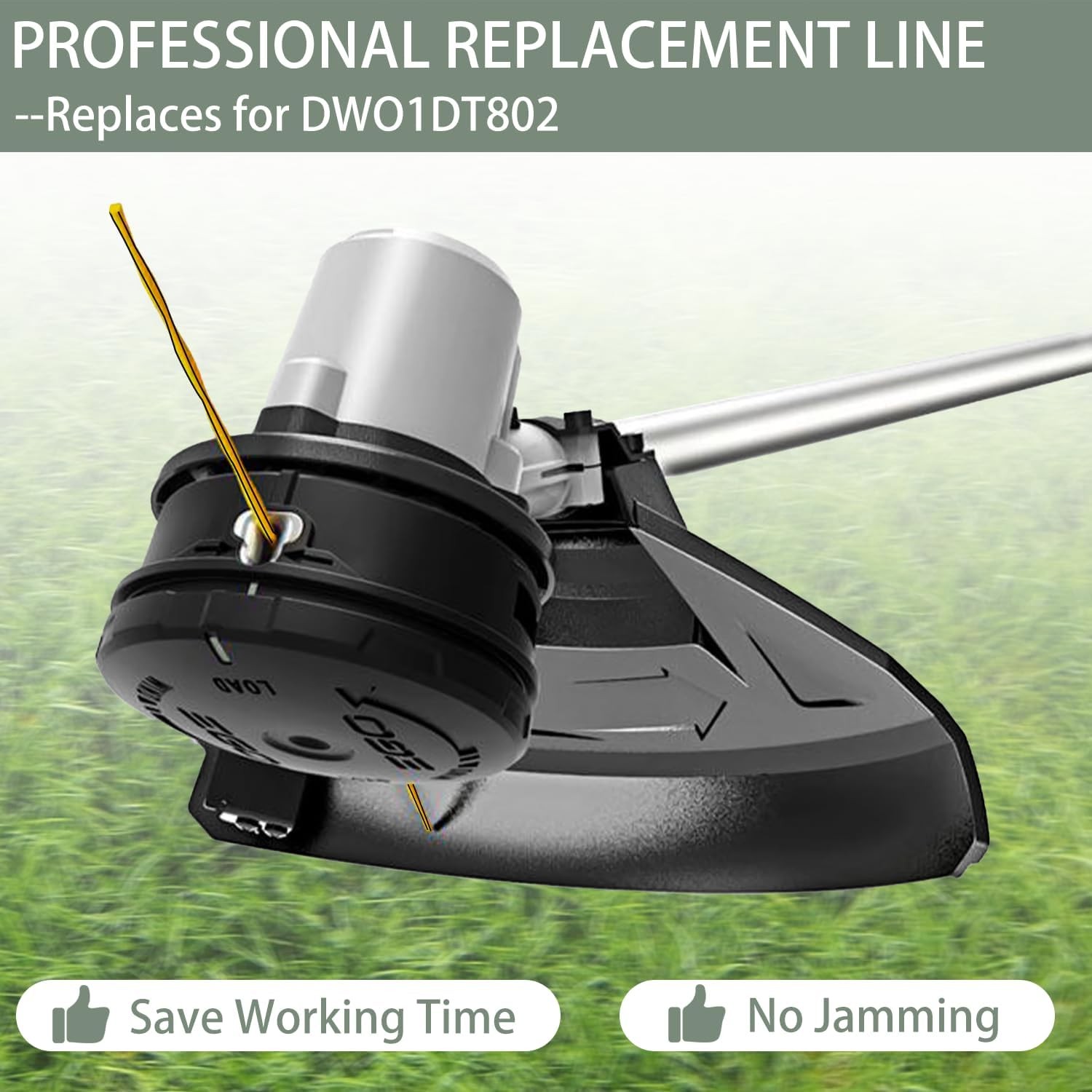 225Ft X 0.08 Inch - DWO1DT801 DWO1DT802 String Weed Trimmer Line for Dewalt Cord