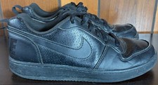 Nike Court Borough Low Triple Black Sneakers Sz 6Y - GUC