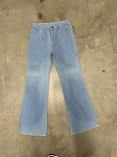 Vintage 1970s Wrangler Wrapid Transit Bell Bottoms Size 30x31 Blue Light Wash