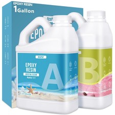 Epoxy Resin-1 Gallon, Crystal Clear Epoxy Resin Kit, No Yellowing No Bubble A...