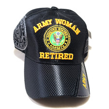 U.S. Army Woman Veteran Retired Black Micro Mesh Breathable baseball cap new