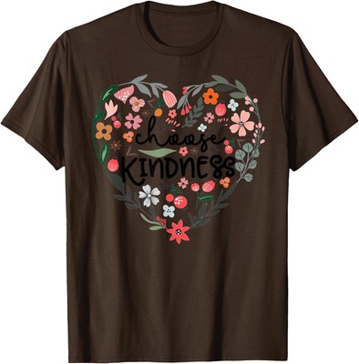 Choose Kindness Floral Heart Be Kind Inspirational Unisex T-Shirt