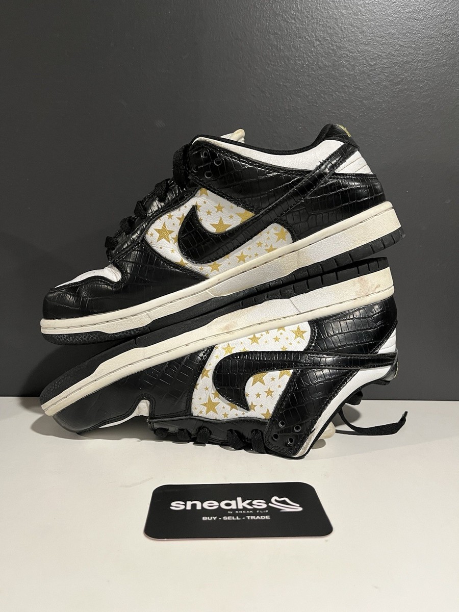 USED Supreme x Dunk Low OG SB QS Black DH3228-102 SIZE 7M NO BOX