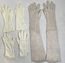 Vintage Ladies Gloves Size Small 6/7  STAINED 